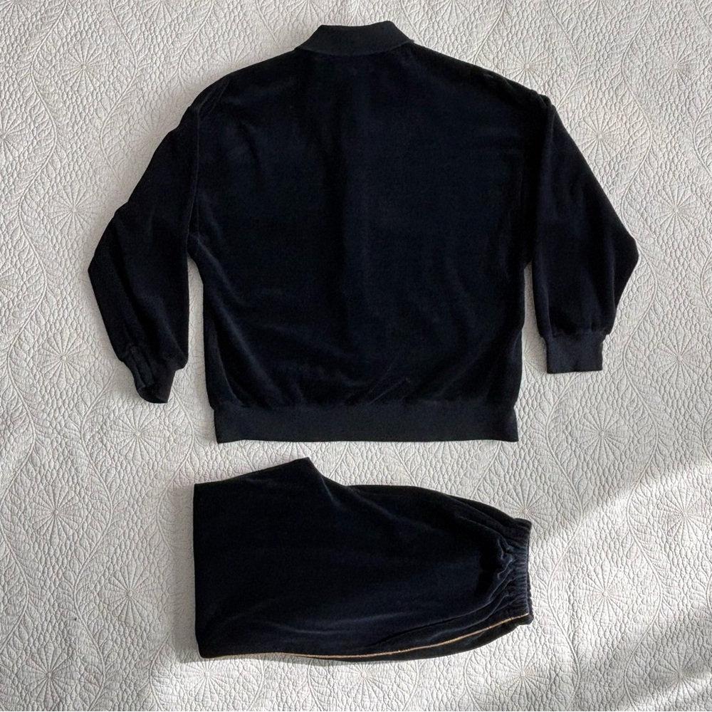 Vintage 1980s CHRISTIAN DIOR Loungewear Petite Velour Tracksuit Jacket Pants - Picture 4 of 10